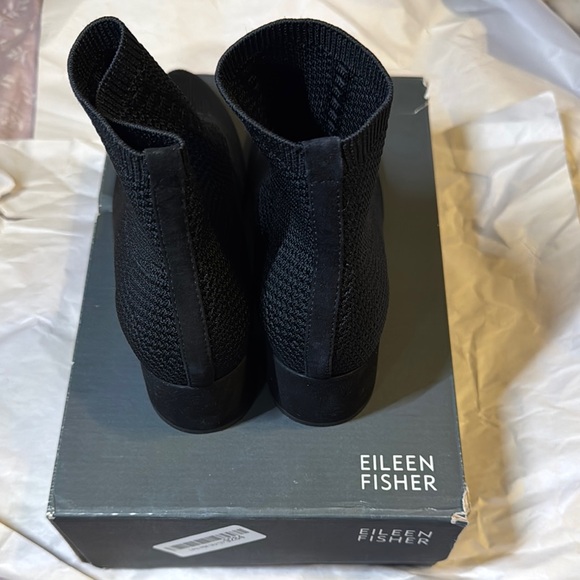 Black Knit Ankle Boots - Picture 2 of 9